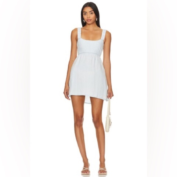 SHOW ME YOUR MUMU Revolve chambray Tana Chambray Babydoll Mini Dress size small - Picture 2 of 12